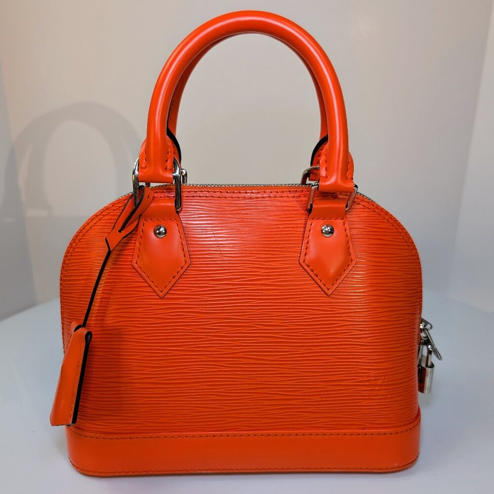 Louis Vuitton Mandarin Orange Epi Leather Alma BB with Jacquard Strap and Lock